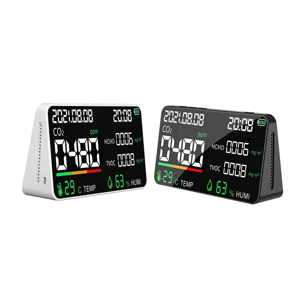 

Multi-function Air Quality Monitor Digital Display CO CO2 HCHO TVOC Gas Detector Carbon Dioxide Meter
