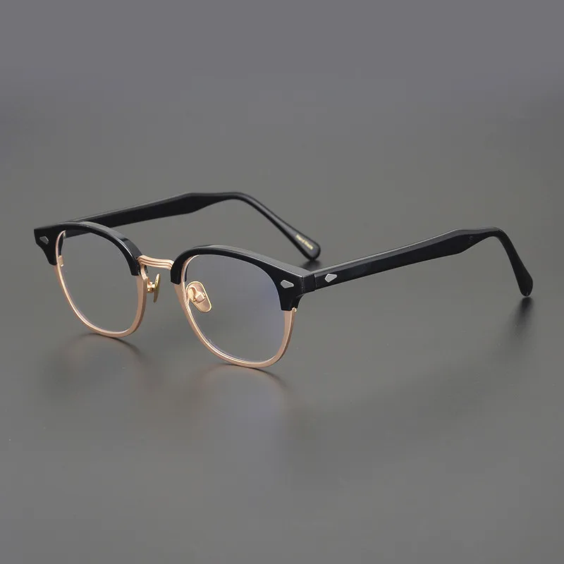 

Classic Luxury Brand Prescription Eyewear Vintage Alloy Acetate Glasses Frame Men Optical Myopia Eyeglasses for Women Oculos