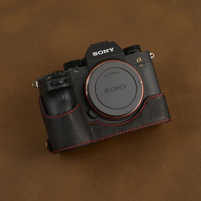 Темно-серый Ручная работа фото камера натуральная кожа сумка корпус чехол для sony A7R4 A7RM4 A7RIV A74 Alpha 7RIV ILCE-7RM4 защитный чехол - Цвет: Темно-серый