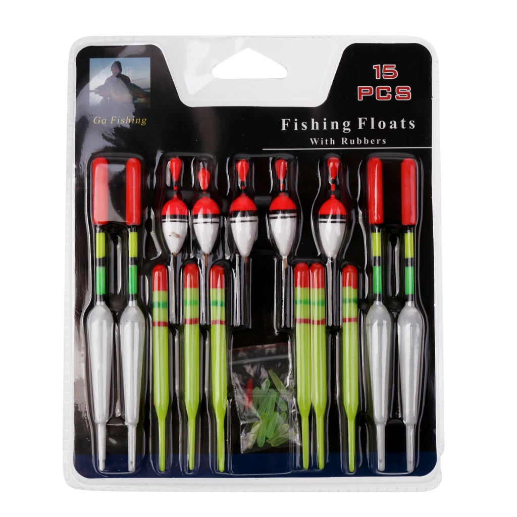 Набор из 15 пластиковых поплавков для рыбалки указатели скольжения поплавок