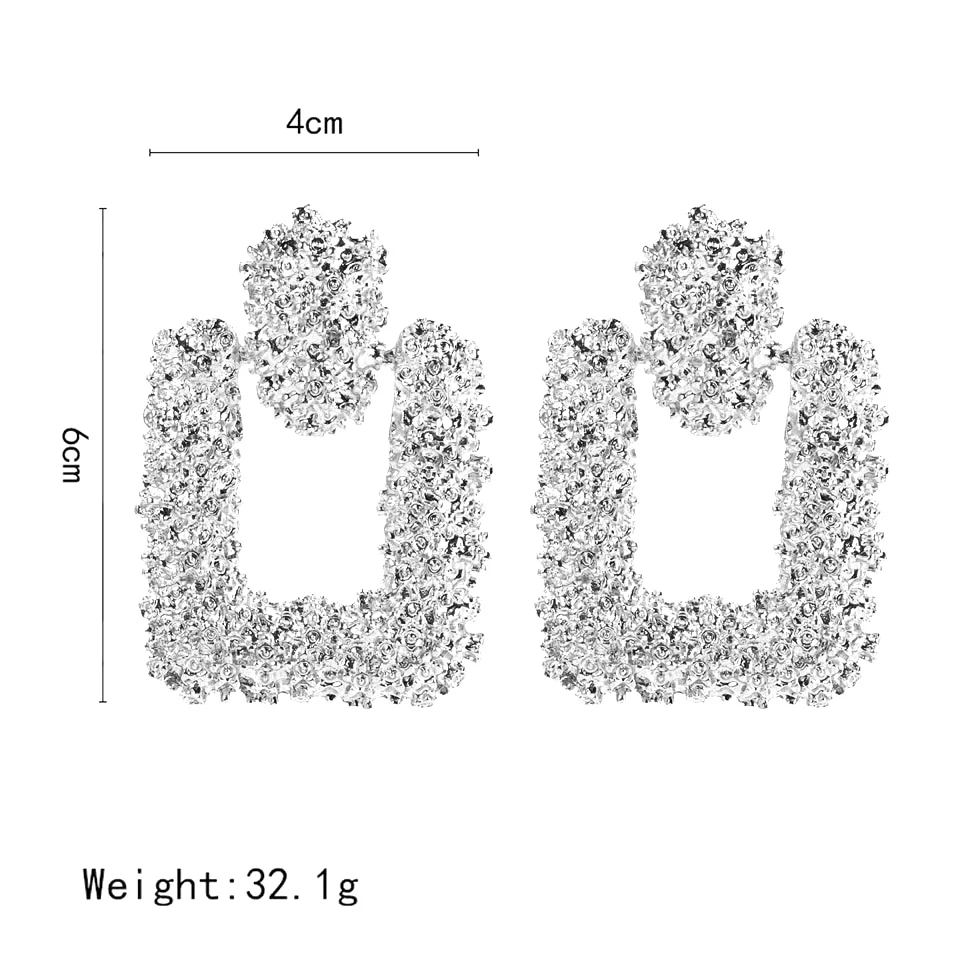 Модные большие массивные Висячие серьги для женщин геометрические серебряные