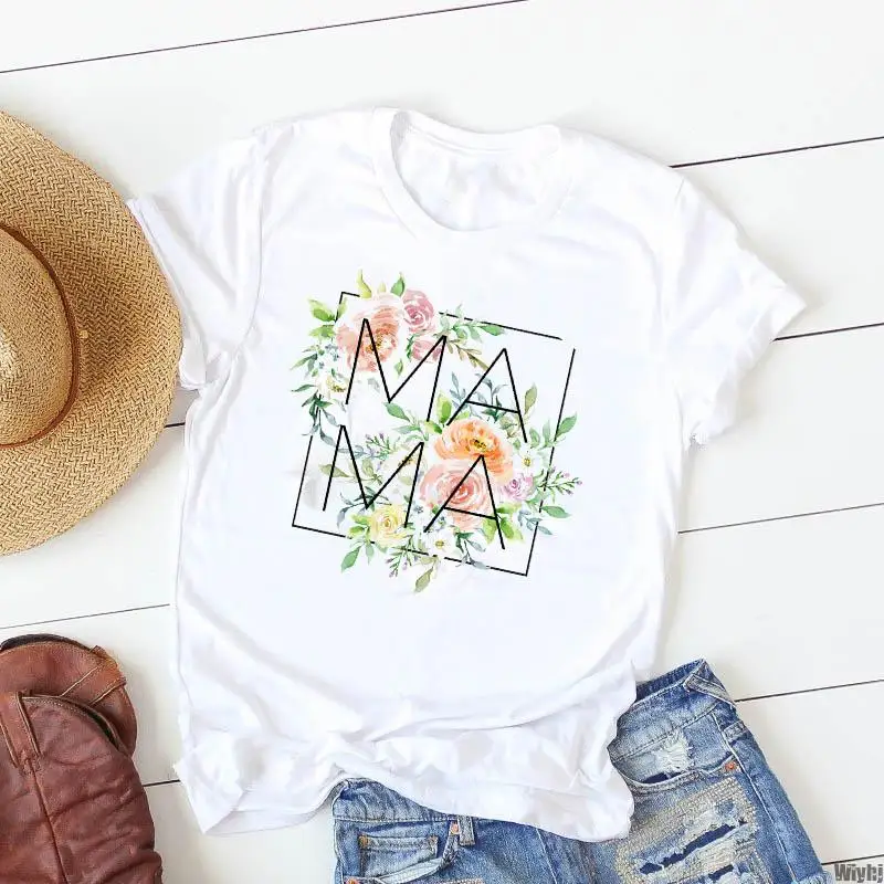 Рубашка женская летняя с леопардовым принтом и надписью мама | Женская одежда