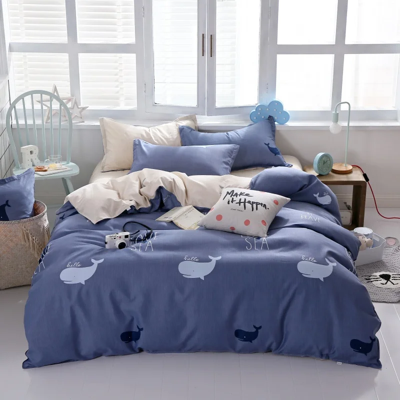

4 Pieces Bedding Set Microfiber,1 Duvet Cover,2 Pillow Shams and 1 Bed Sheet Queen,King,Twin,Full Size,Smooth&Soft High Quality