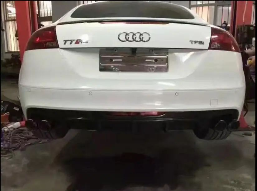 TT TTS MK2 Real Carbon Fiber Rear Bumper Lip Splitter Diffuser Spoiler For Audi 2008 2009 2010 2011 2012 2013 2014 | Автомобили и