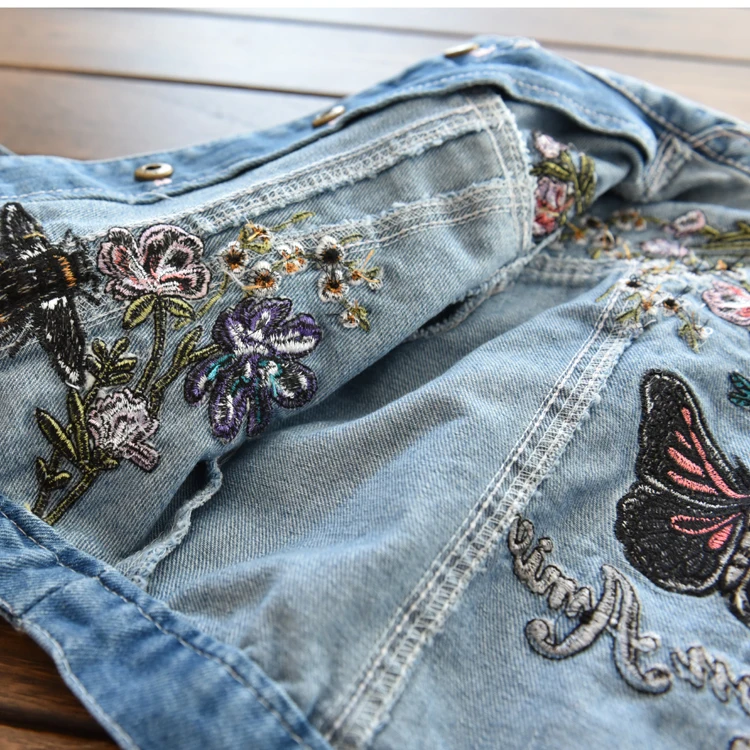 Детское пальто Джинсовая куртка для девочек в китайском стиле с вышивкой |