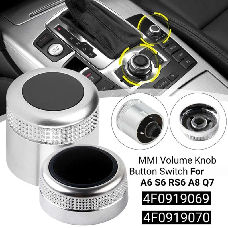 MMI Multi Media Rotary Knob Main Menu Volume Switch Cover 4F0919069 4F0919070 for - A6 Allroad Quattro C6 A8 Q7 | Автомобили и