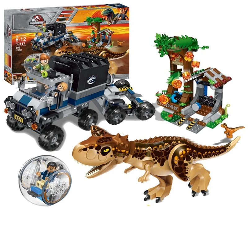 Парк Юрского периода 10926 совместимые lepins carnoaurus Gyrosphere Escape модели игрушек