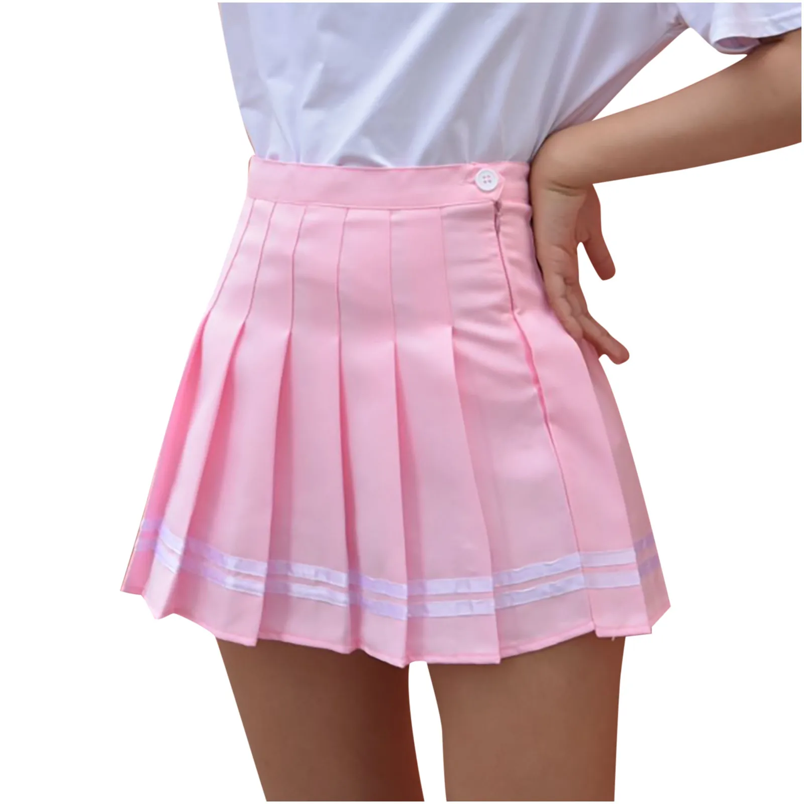 

Women Fashion High Waist Pleated Slim Solid A-line Skirt Nieuwe Dames Plooirok Effen Kleur A-lijn Rok Met Hoge Taille Rok Sexy
