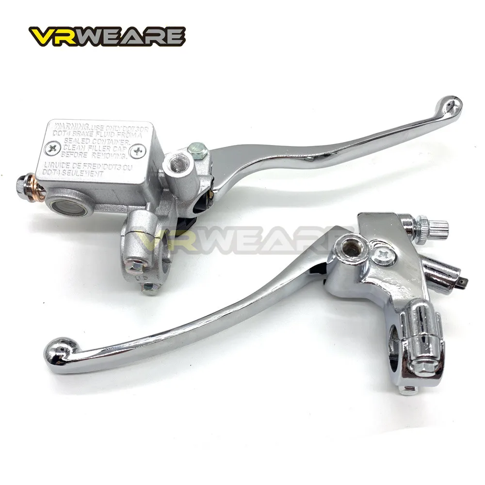 

7/8"22mm Left Right Motorcycle Brake Clutch Pump Chrome Silver Disc Hydraulic Brake Master Cylinder