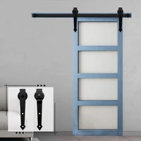 Gifsin 1200mm - 2930mm Country Style Wood Sliding Barn Door Hardware Arrow Shaped Track Roller Closet Hardware for Single Door