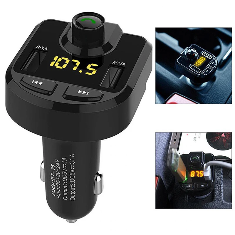 

Bluetooth Car Wireless Radio Adapter LCD USB Charger MP3 Player FM Transmitter Handsfree Support Charge While Listening To Song