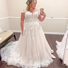 MYYBLE Vestidos De Novia размера плюс, свадебные платья 2021 с низким вырезом на спине и аппликацией халат de Noiva ТРАПЕЦИЕВИДНОЕ пляжное свадебное платье свадебные платья