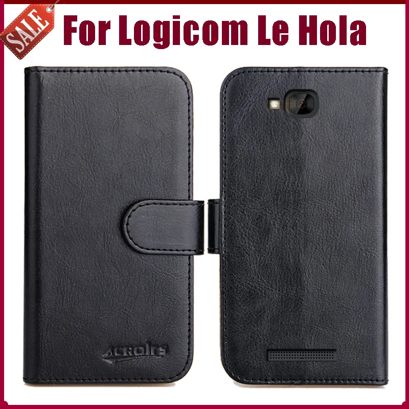 

Hot! Logicom Le Hola Case 5" High Quality 6 Colors Flip Soft Leather Phone Wallet Cover For Logicom Le Hola Case