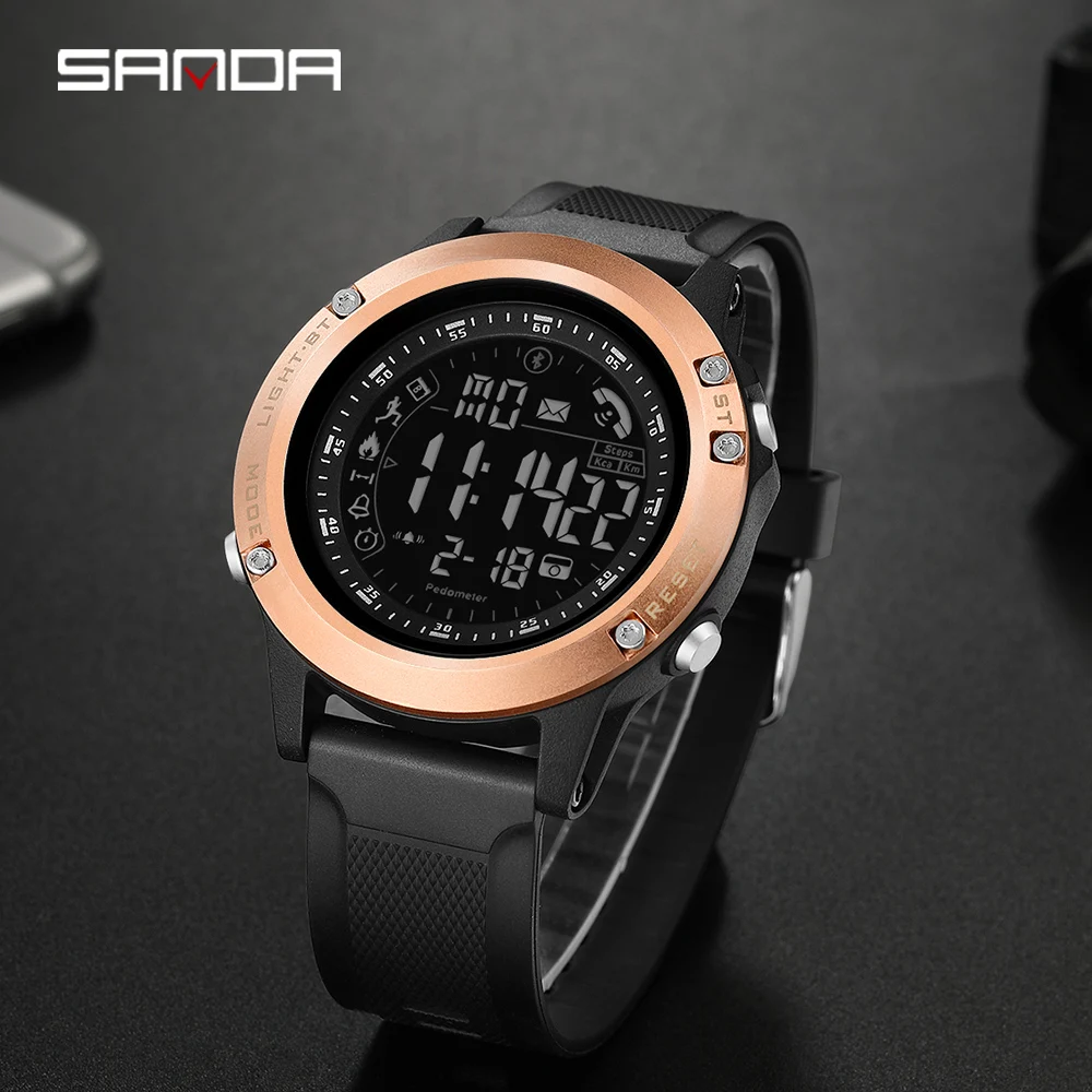 SANDA мужские спортивные Шагомер Смарт-часы Мужские Bluetooth водонепроницаемые