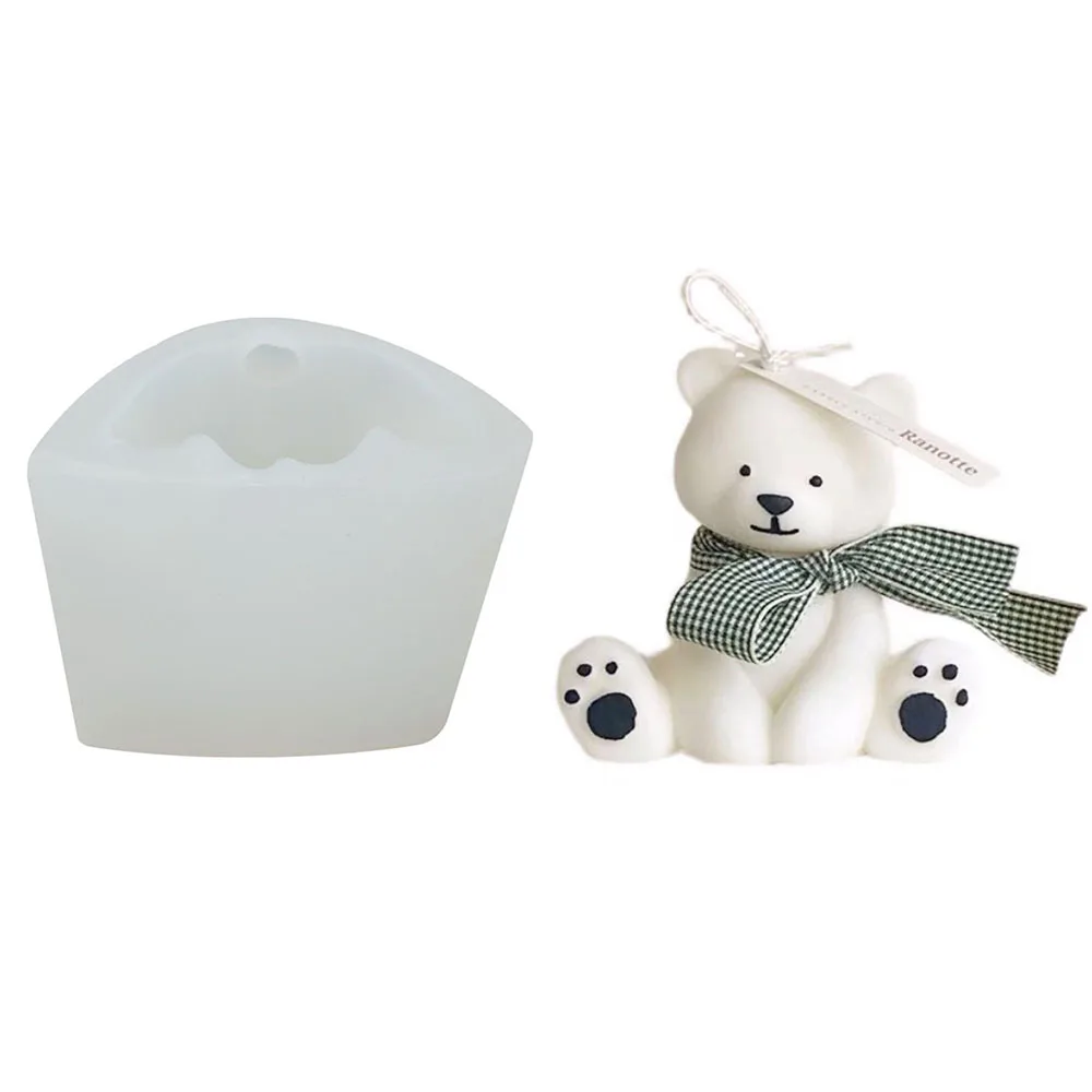 

3D Cute Bear Silicone Candle Mould Aromatherapy Candle Mould DIY Handmade Candle Resin Mold Animals Candle Making Supplies