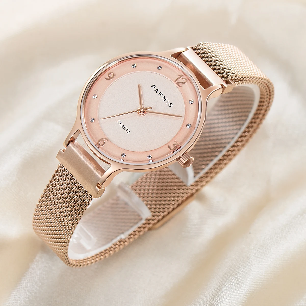 Parnis 30MM Quartz Women's Watch Rose Gold Magnet Strap Women 6.6MM Thickness Ultra-thin Watches Top Luxury Brand 2022 With Box enlarge