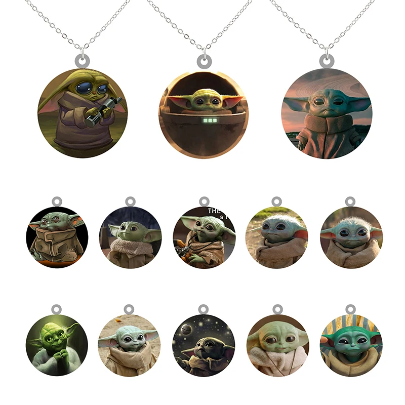

Disney Star Wars Cute Anime Style Baby Yoda Cartoon Pendant Necklace Epoxy Resin Handcraft Necklace Jewelry High Quality FYD101