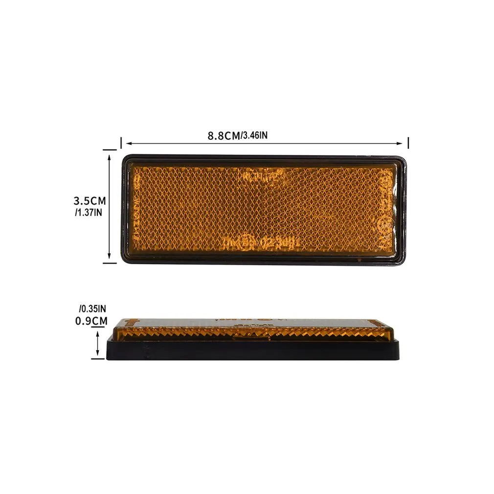 

10 Pcs Heavy-Duty Car Reflectors Rectangular Orange Reflective Strips Orange Oblong Rectangular Trailer Reflectors