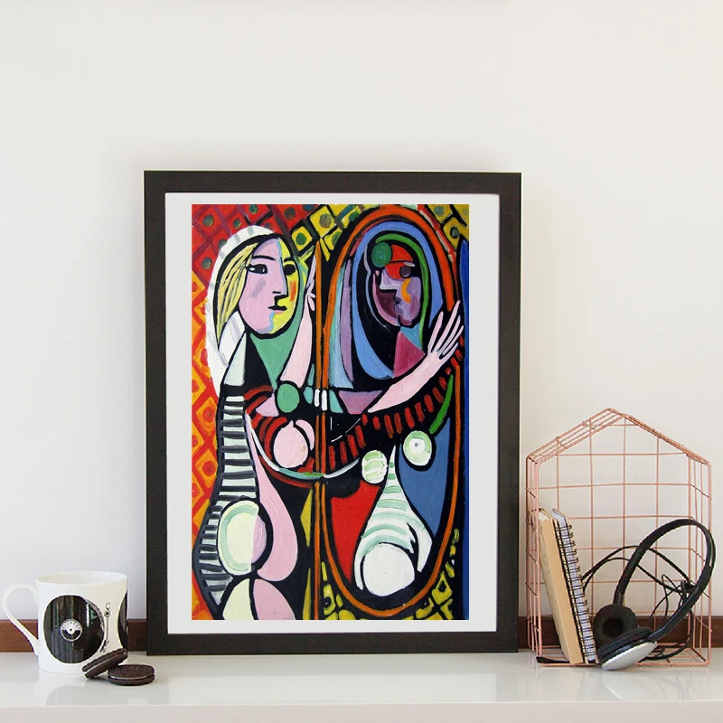 

Girl Before A Mirror Canvas Painting Print Living Room Home Decoration Modern Wall Art Oil Painting Poster Pictures Artwork HD