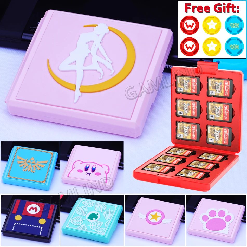 

Cute Game Card Case for Nintendoswitch Animal Crossing New Horizons SD Cards NS Pink Shell Storage Box for Nintendo Switch/Lite