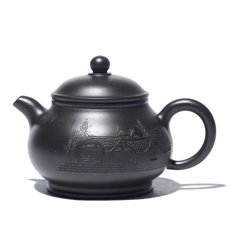 

Zisha teapot zhiyixing raw ore heizhuni Shanshui teapot