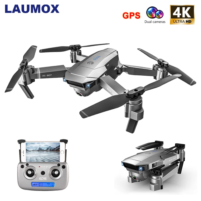 LAUMOX SG907 gps Дрон с 4K HD регулируемой камерой широкоугольный 5G wifi FPV RC Квадрокоптер 50x