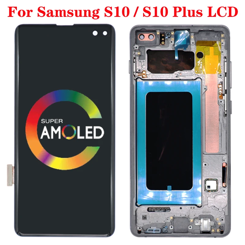 

SUPER AMOLED S10 LCD For SAMSUNG Galaxy S10 G973F/DS G973F G973 S10 Plus G975 G975F G975F/DS Touch Screen Display Digitizer