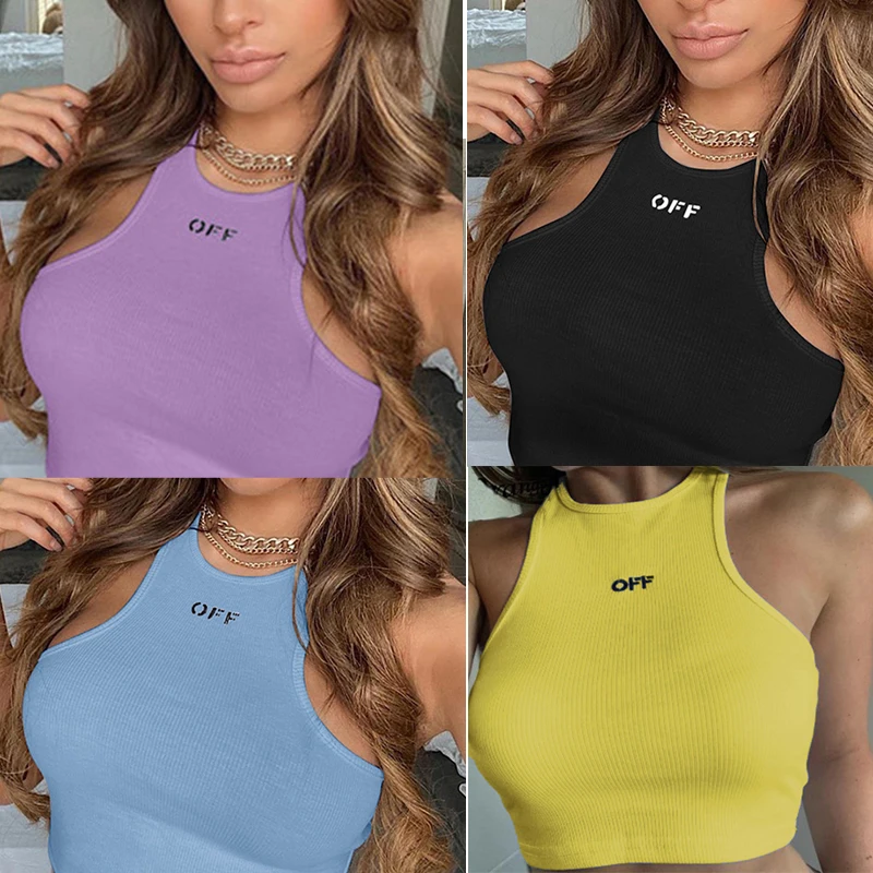 

Майка женская с вышивкой и надписью, модный топ без рукавов, Повседневная Уличная одежда, пикантный укороченный топ для вечеринки, жилет, на ...