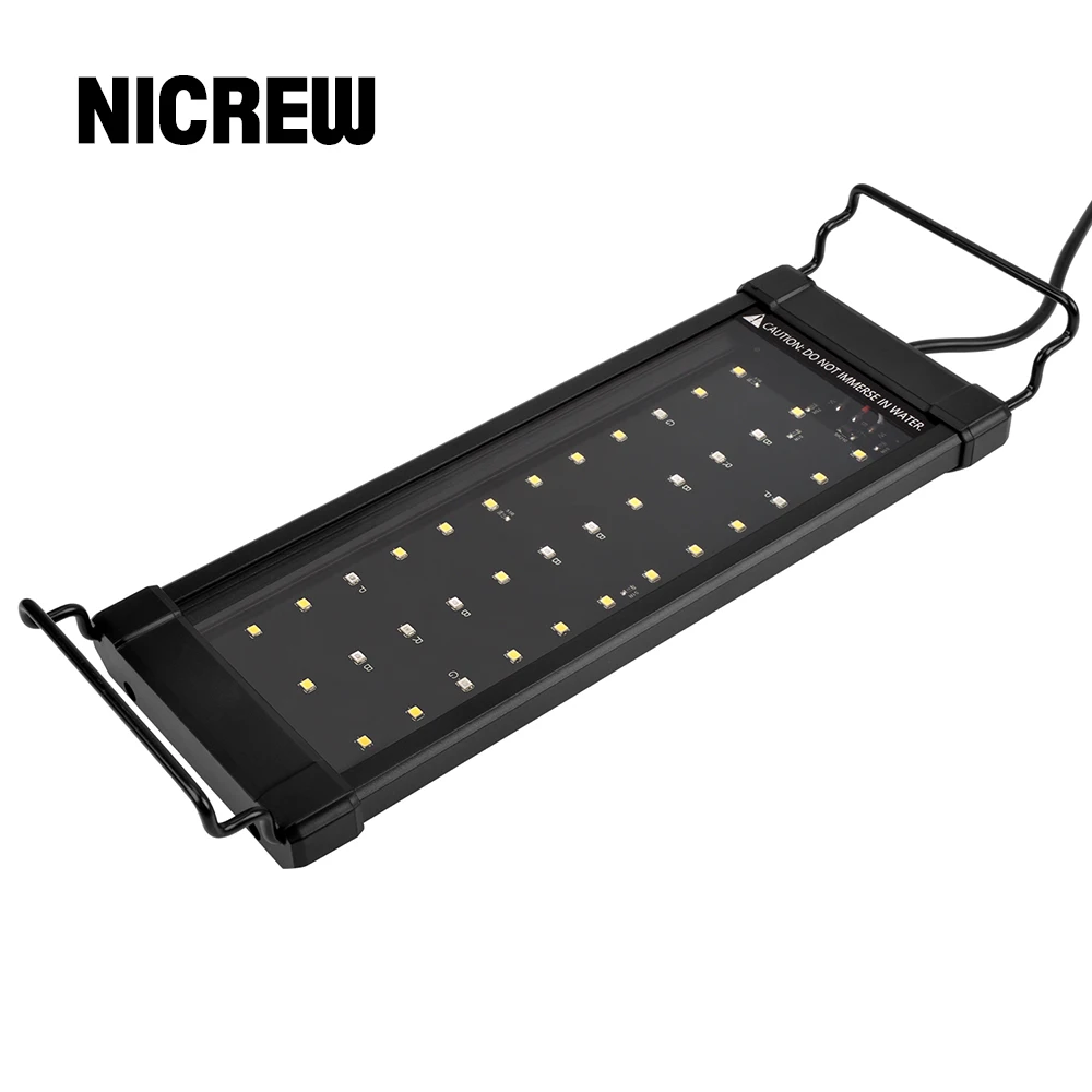 

Аквариумсветильник лампа NICREW ClassicLED PLUS, лампа полного спектра для аквариума, подвижная Регулируемая лампа для выращивания растений