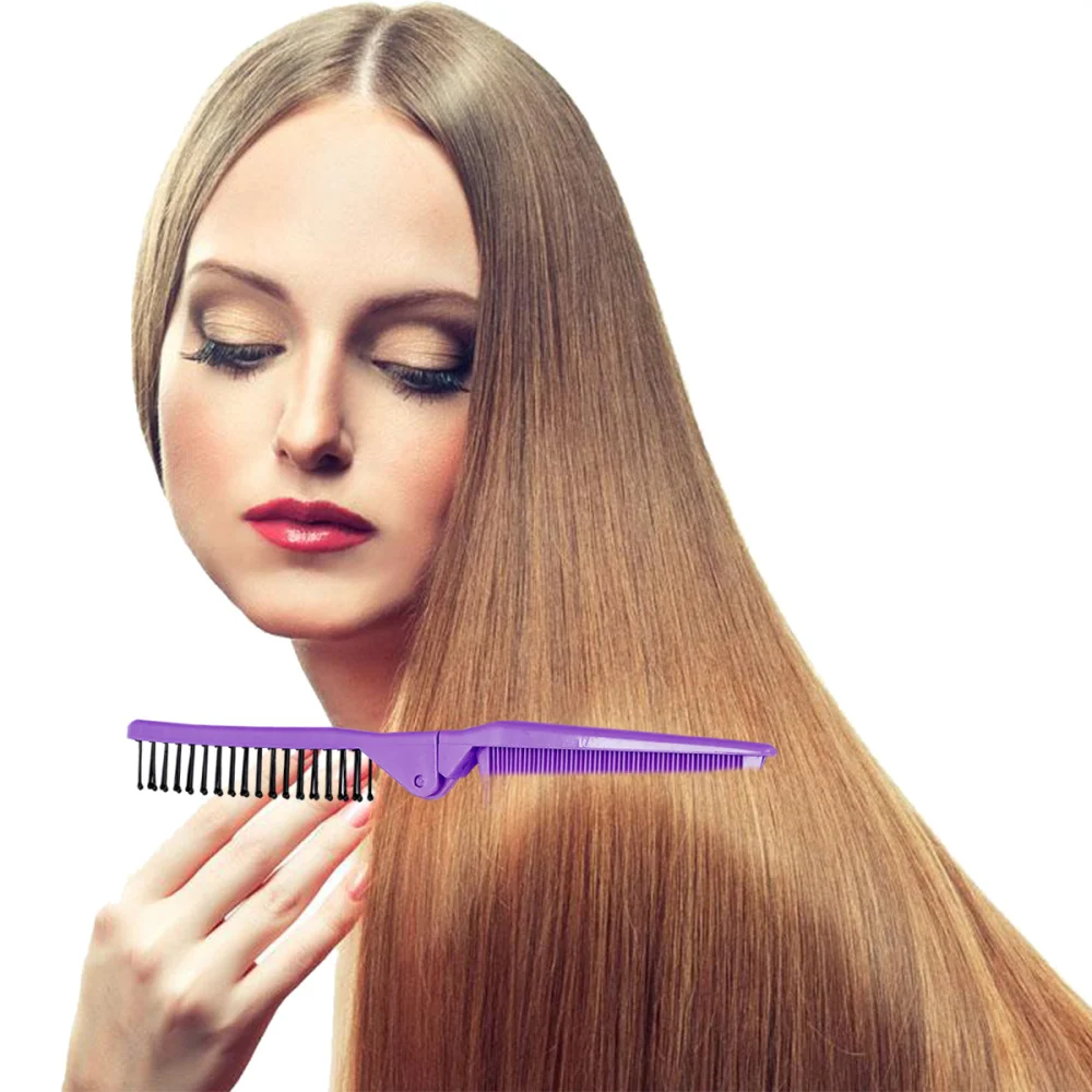

1 Bag/6pcs Foldable Comb Double-Headed Hair Folding Comb Anti-static Hair Comb High Temperature Resistance Comb (3pcs Black, 3pc