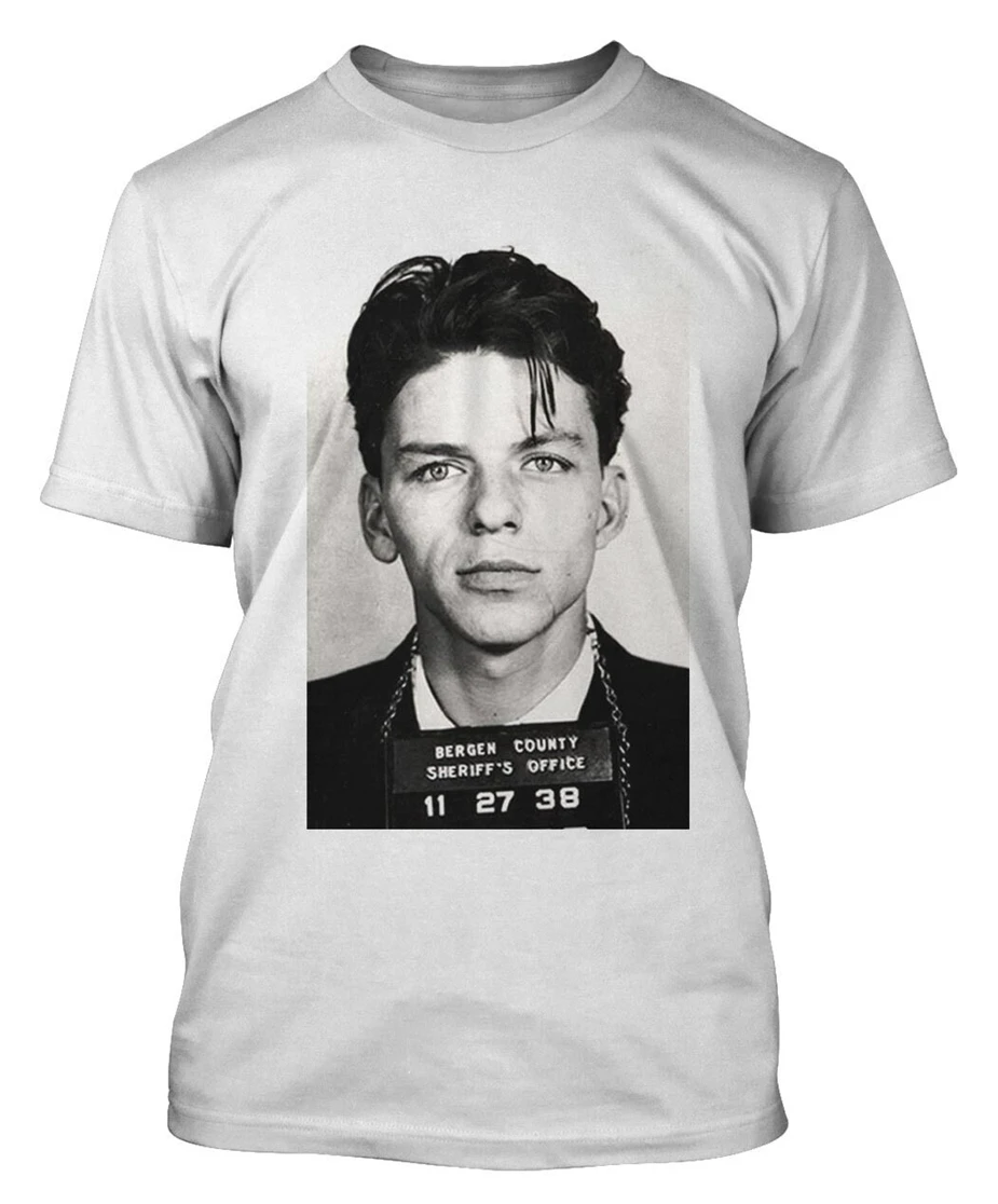 Frank Sinatra футболка Mug Shot Blue Eyes Blues Jazz? Повседневная модная с принтом|Мужские