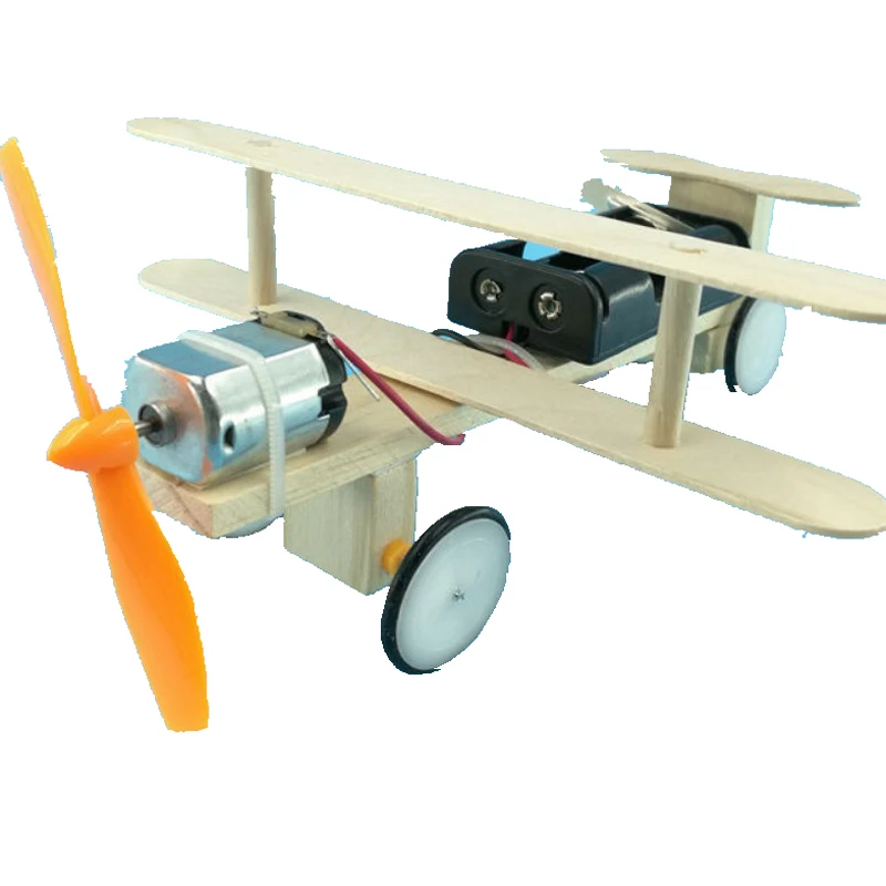 DIY model aircraft car electric glider wood plane car technology invention student experiment manual material model toy - Цвет: A