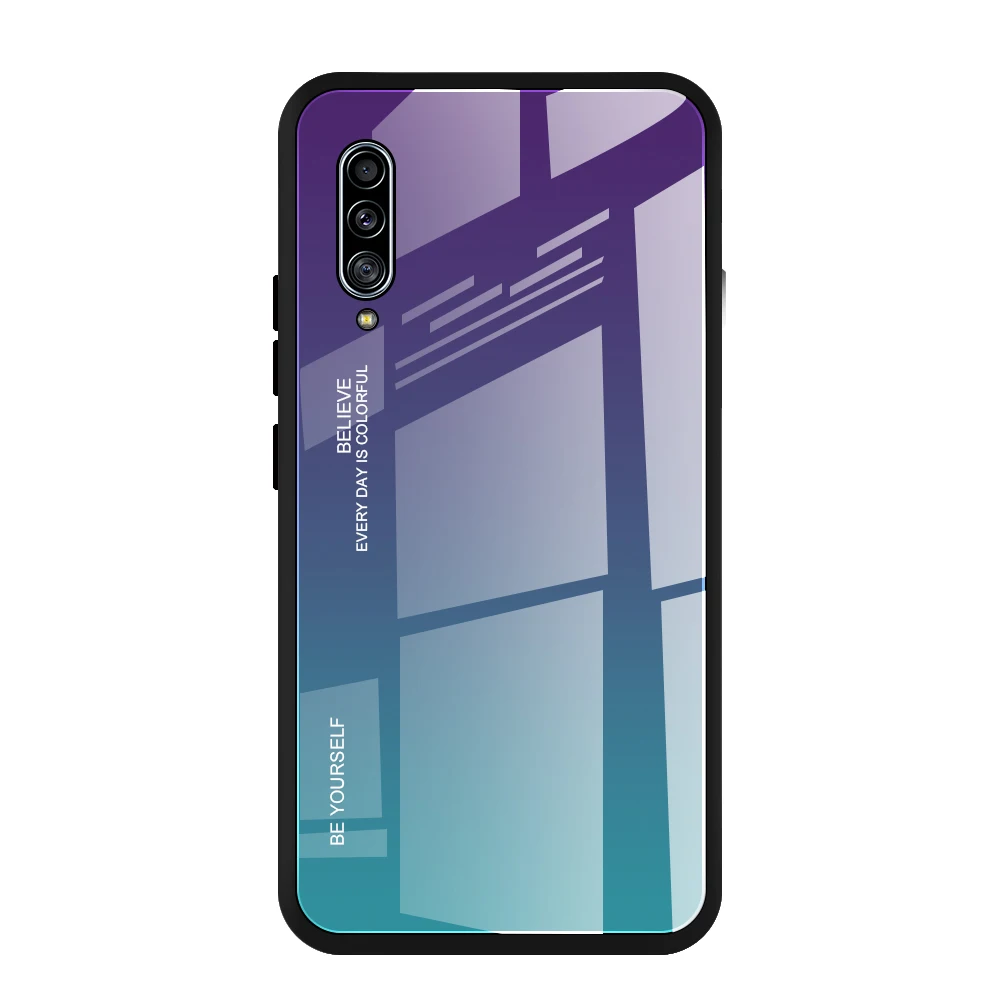 03 Закаленное Стекло чехол для samsung Galaxy A30S A50S A30 A40 A50 A60 A70 A80 A90 5 г Примечание 10 Pro S10 S11 Plus E градиент Цвет крышка - Цвет: 03