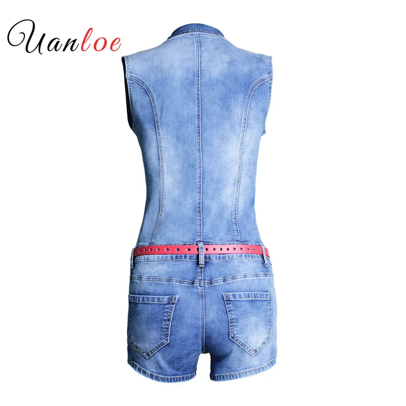 20108 летние пикантные джинсовый комбинезон с поясом для женщин размера плюс