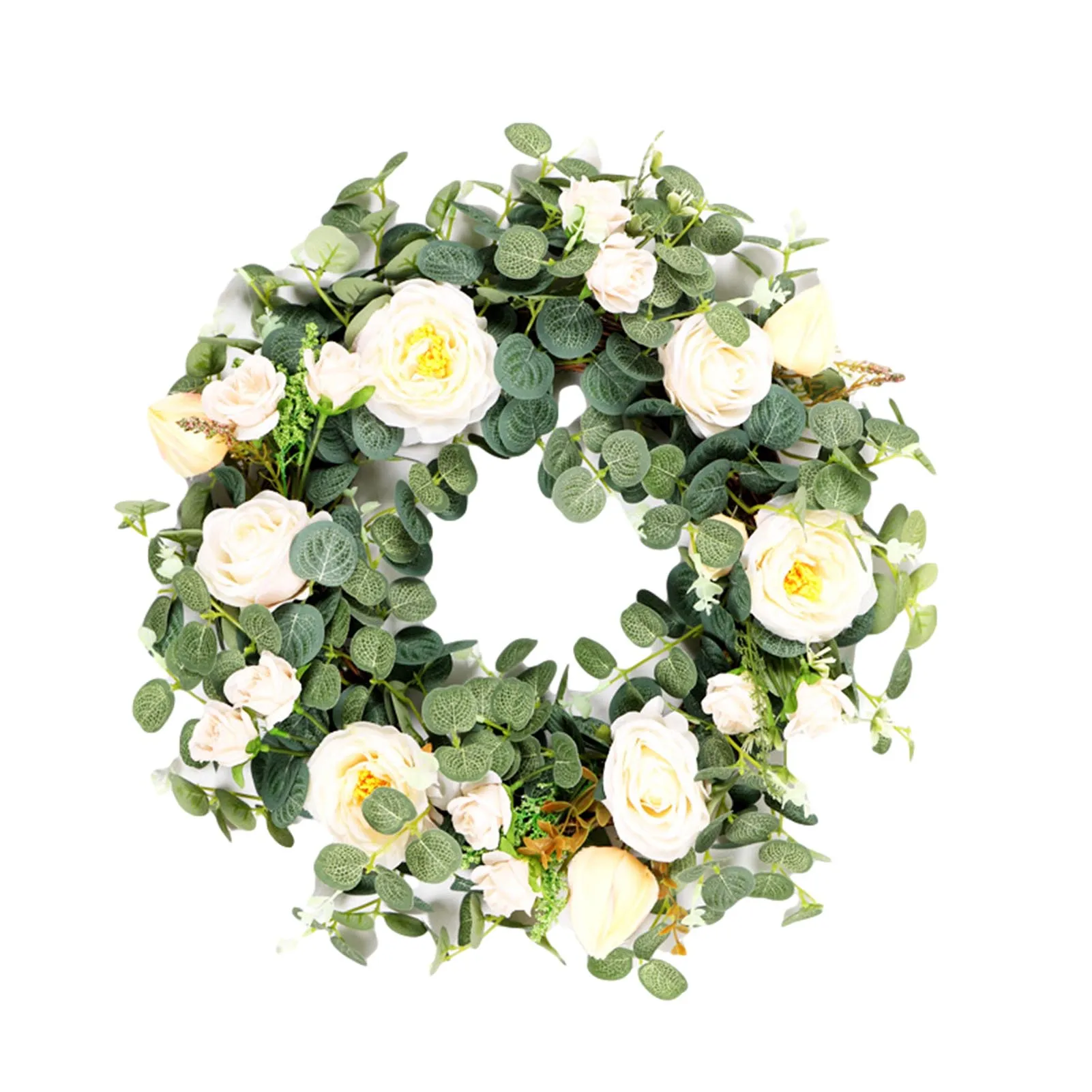 

Свадебное украшение, весеннее искусственное цветочное растение, венок, гирлянда, орнамент из эвкалипта для дома, подвесное свадебное кольц...