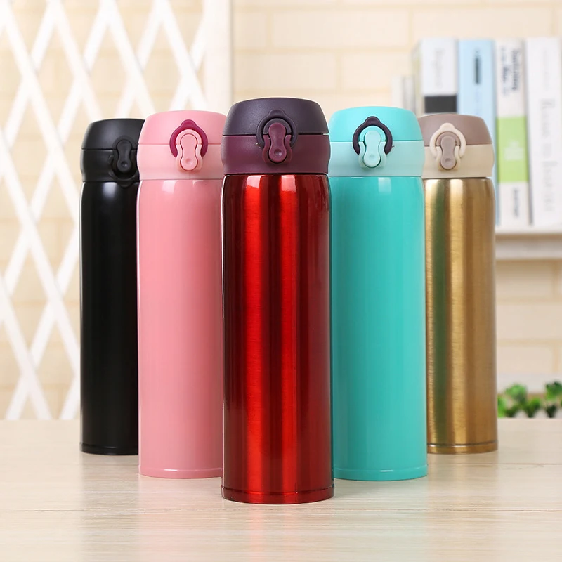 

Stainless steel bouncing cup 500ml vacuum flask student outdoor portable gift cup thermos bottle