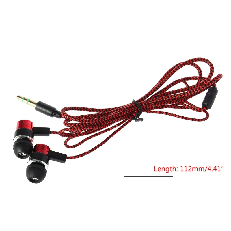 

For Phone Noise Isolating In-Ear Stereo Headset Fabric Fiber Line Earphones