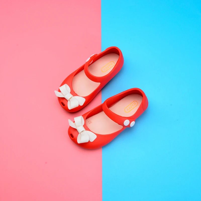 

2021 Baby Summer Shoes Children Infant Baby Girls Kids Princess Sandals Shoes Non-Slip Plastic Bow Buckle Jelly Shoes 1-6Y
