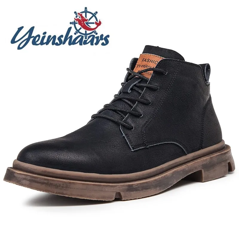Новые мужские кожаные ботинки Martin повседневные с высоким берцем в британском