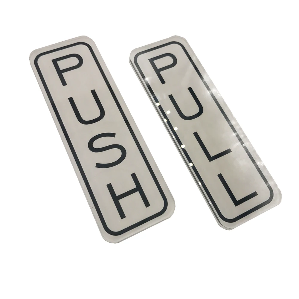 Акриловая Вертикальная нажимная дверная вывеска премиум класса с УФ принтом двойная лента 5 см x 15 толщина