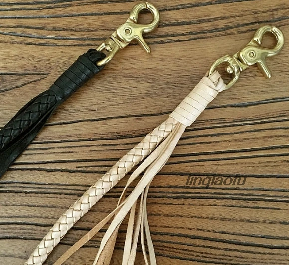 

Hand-woven vegetable tanned leather cowhide rope
