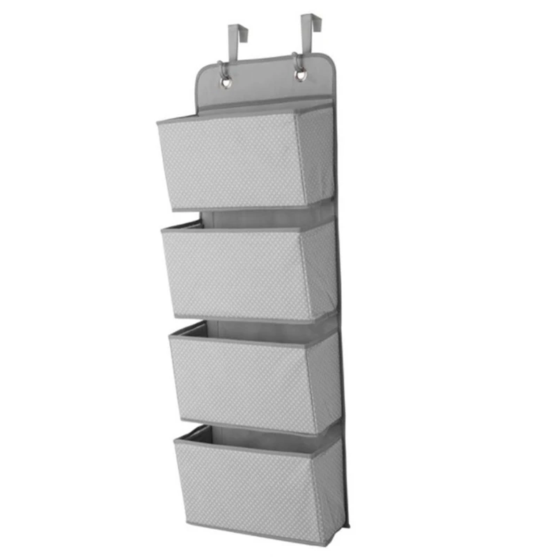 Простая посуда 4 карманная подвесная настенная сумка для хранения в шкафу