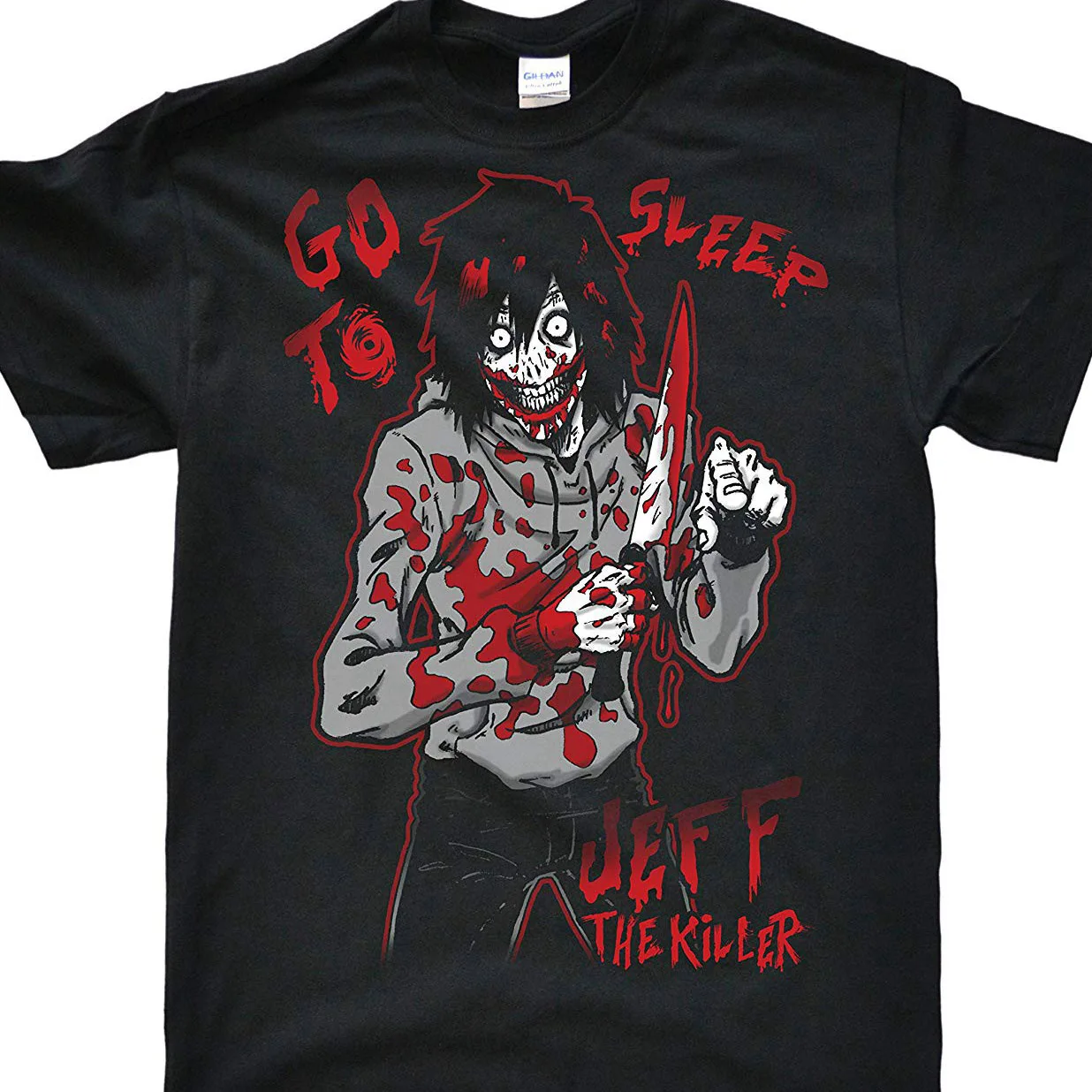 Stooble Мужская футболка Jeff The Killer V2 Черная хлопковая с коротким рукавом в стиле хип