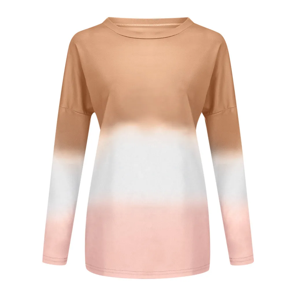 

Woman Sweatshirts Fashion Tops Streetwear Plus Size Tie-dye Printed Gradient Pullover Long Sleeve Sweatshirt Topsudadera Mujer
