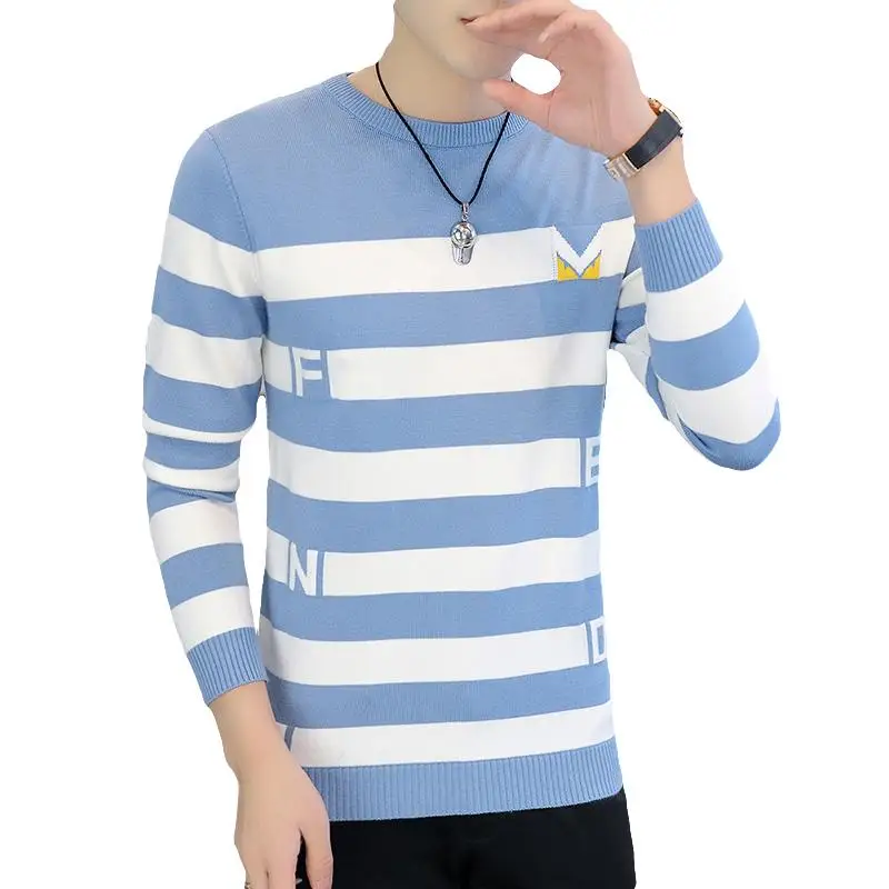 

Para hombre de suter de marca Otoo Invierno 2021 suter ajustado de lana para hombre Jersey informal rayas para hombre...Jerse
