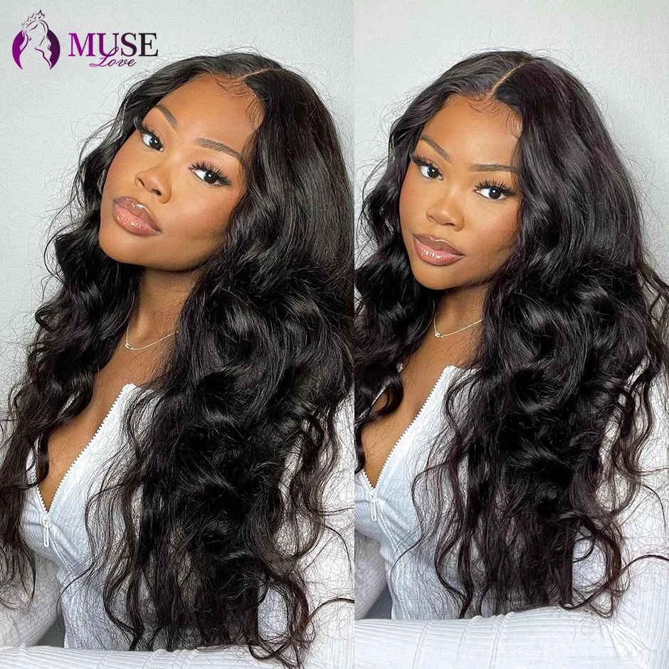 Clearance Indian Body Wave Wig Preplucked 13x4 Transparent Lace Front Wig 180% Loose Wave Lace Frontal Human Hair Wigs For Women