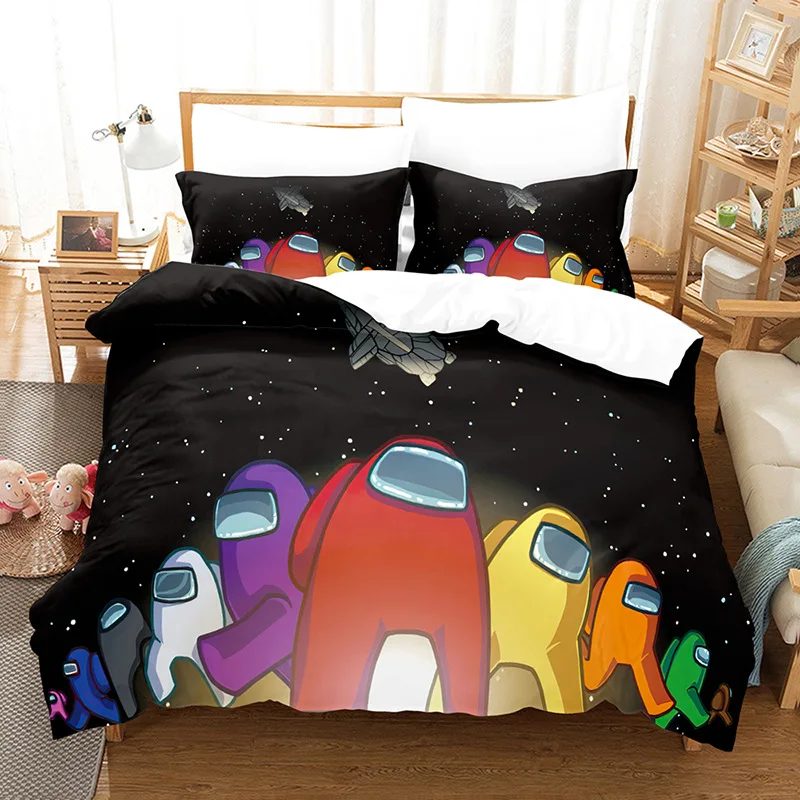 

Among Us Pattern Bedding Sets Quilt Bed Cover Duvet Cover Pillow Case 2-3 Pieces Set Adult Children