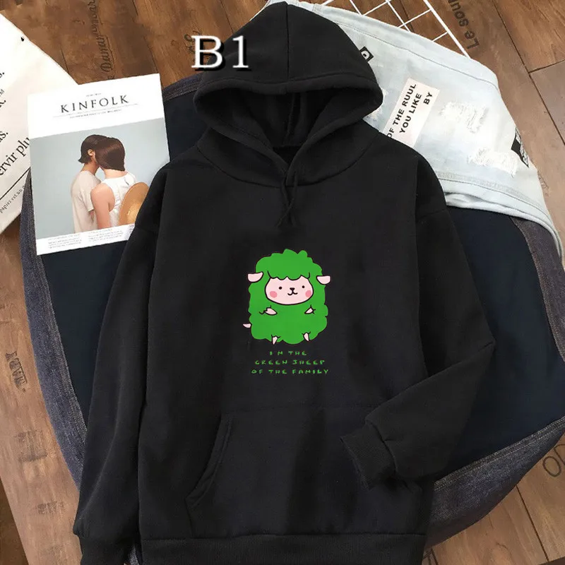 

Толстовка с капюшоном в стиле ольчжан 90-х для веганов в стиле Харадзюку