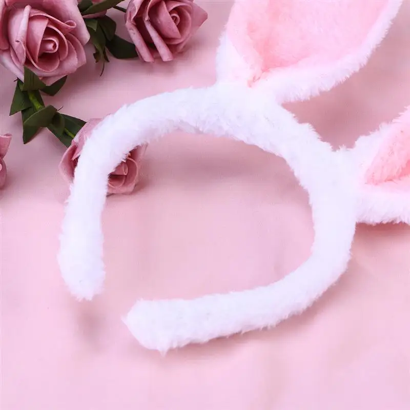 Плюшевые повязки на голову с заячьими ушками милая повязка пасхальными