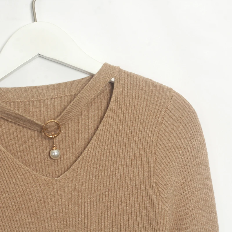 Wixra/женские эластичные свитера Новинка Модный уличный стиль Однотонные женские